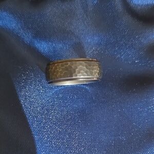 Silver Hammered Men's Ring
